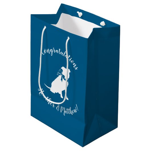 Pit Bull Dog Babydusche Mittlere Geschenktüte (Vorderseite Schrägansicht)