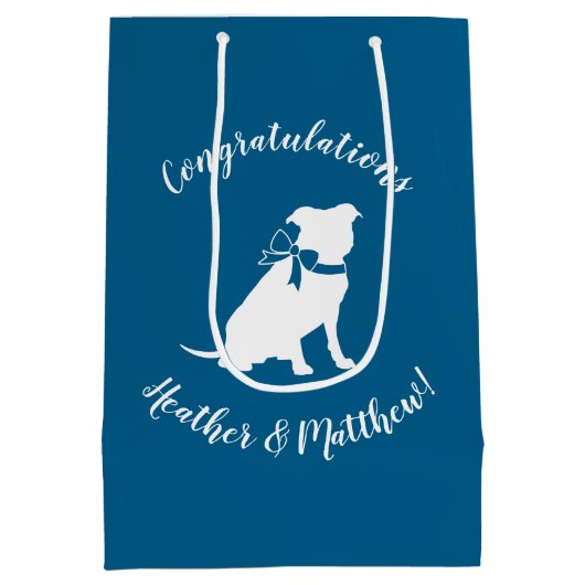 Pit Bull Dog Babydusche Mittlere Geschenktüte (Rückseite)