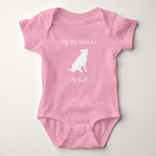 Pit Bull Dog Babydusche Pink Girl Pitbull Baby Strampler (Vorderseite)