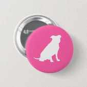 Pit Bull Dog Babydusche Pink Girl Pitbull Button (Vorne & Hinten)