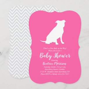 Pit Bull Dog Babydusche Pink Girl Pitbull Einladung