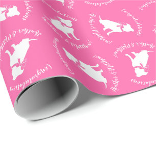 Pit Bull Dog Babydusche Pink Girl Pitbull Geschenkpapier