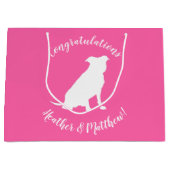 Pit Bull Dog Babydusche Pink Girl Pitbull Große Geschenktüte (Vorderseite)