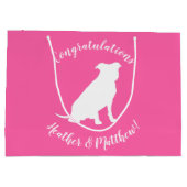 Pit Bull Dog Babydusche Pink Girl Pitbull Große Geschenktüte (Rückseite)