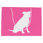 Pit Bull Dog Babydusche Pink Girl Pitbull Große Geschenktüte (Rückseite)
