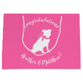 Pit Bull Dog Babydusche Pink Girl Pitbull Große Geschenktüte (Vorderseite)