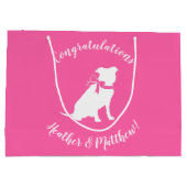 Pit Bull Dog Babydusche Pink Girl Pitbull Große Geschenktüte (Rückseite)