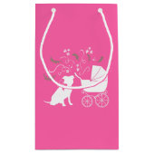 Pit Bull Dog Babydusche Pink Girl Pitbull Kleine Geschenktüte (Rückseite)