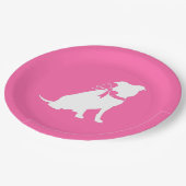 Pit Bull Dog Babydusche Pink Girl Pitbull Pappteller (Schrägansicht)