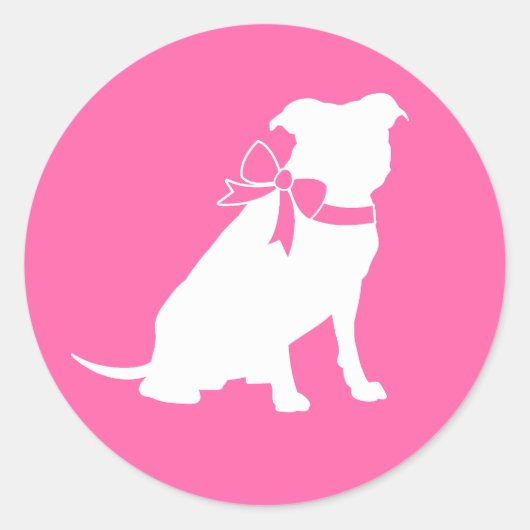 Pit Bull Dog Babydusche Pink Girl Pitbull Runder Aufkleber (Vorderseite)