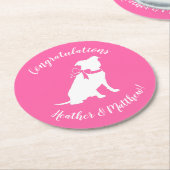 Pit Bull Dog Babydusche Pink Girl Pitbull Runder Pappuntersetzer (Angewinkelt)