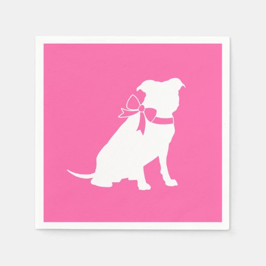 Pit Bull Dog Babydusche Pink Girl Pitbull Serviette (Vorderseite)