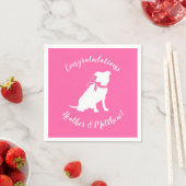 Pit Bull Dog Babydusche Pink Girl Pitbull Serviette (Beispiel)