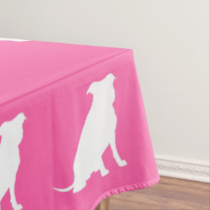Pit Bull Dog Babydusche Pink Girl Pitbull Tischdecke