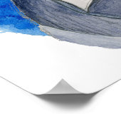 Pit Bull Dog Blaue Aquarellmalerei Poster (Ecke)