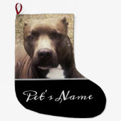 Pit Bull Dog Custom Pet Foto Personalisiert Großer Weihnachtsstrumpf (Vorderseite)