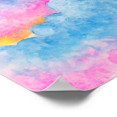 Pit Bull Dog Fantasy Aquarell Pop Art Poster (Ecke)