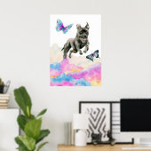 Pit Bull Dog Fantasy Aquarell Pop Art Poster (Heimbüro)