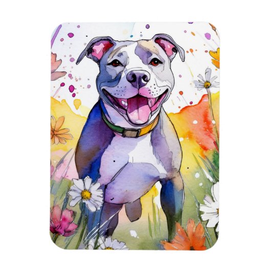 Pit Bull Dog Foto Magnet (Vertikal)