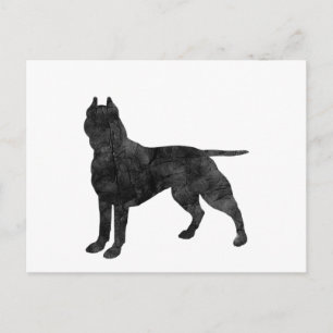 Pit Bull Dog Grunge Silhouette Postkarte