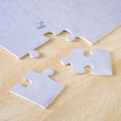 Pit Bull Dog in Snow sitzend im Weihnachtswagen Puzzle (Seite)