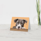 Pit Bull Dog Pet Notecard oder Dankeschön Karte (Vorderseite)