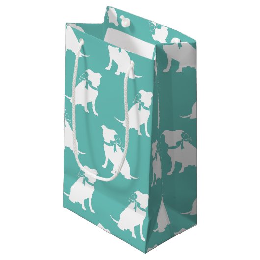 Pit Bull Dog Puppy Pitbull Kleine Geschenktasche Kleine Geschenktüte (Vorderseite Schrägansicht)