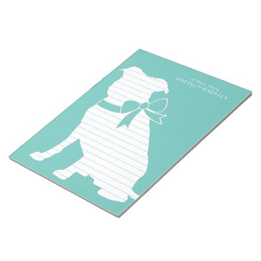 Pit Bull Dog Puppy Pitbull Notepad Notizblock (angewinkelt)