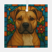 Pit Bull Dog "Stainted Glass" Ornament Aus Glas (Rückseite)