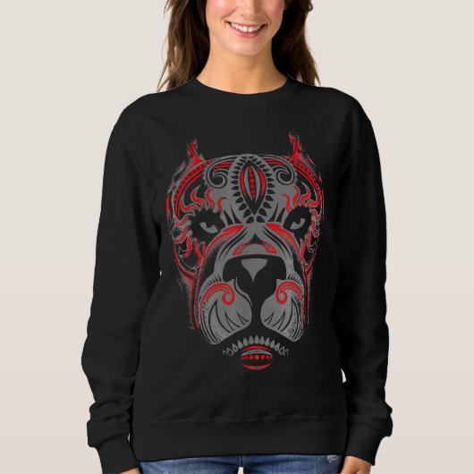 Pit Bull Dog Sugar Head Sweatshirt (Vorderseite)
