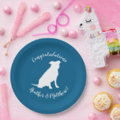 Pit Bull Dog Thema Kinderdusche Blue Boy Pitbull Pappteller (Party)