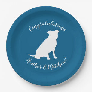 Pit Bull Dog Thema Kinderdusche Blue Boy Pitbull Pappteller