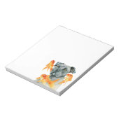Pit Bull Dog und Goldfish Wasserfarbe Notizblock (Rotiert)