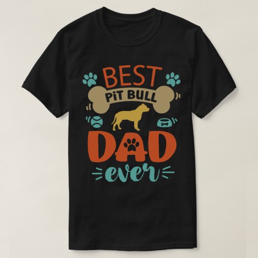 Pit Bull Dog Vater T-Shirt (Design vorne)