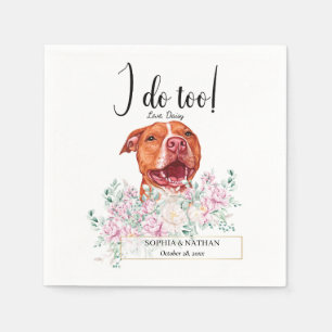 Pit Bull Dog Wedding Cocktail Napkins Serviette