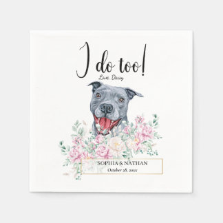 Pit Bull Dog Wedding Cocktail Napkins Serviette