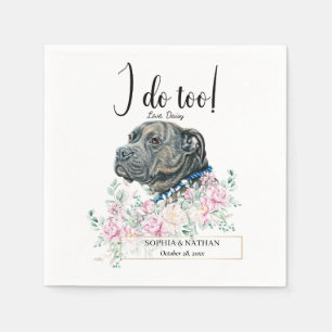 Pit Bull Dog Wedding Cocktail Napkins Serviette
