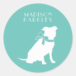 Pit Bull Dog Welpe Pitbull Klassischer Rundsticker Runder Aufkleber