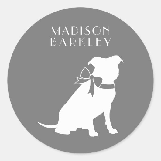 Pit Bull Dog Welpe Pitbull Klassischer Rundsticker Runder Aufkleber (Vorderseite)