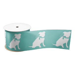 Pit Bull Dog Welpe Pitbull Satin Ribbon Satinband