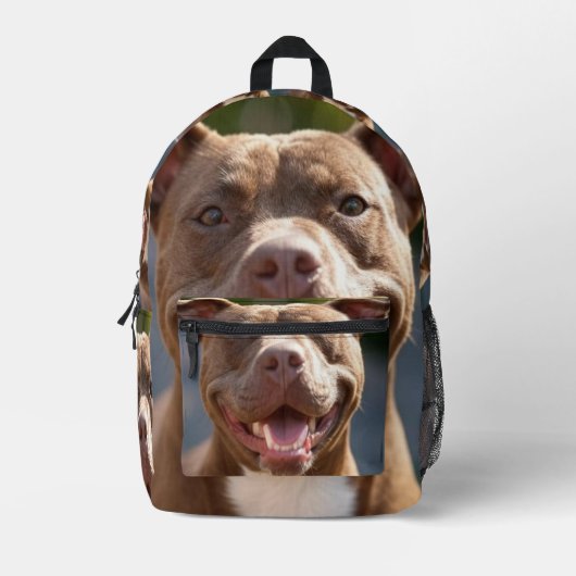 Pit Bull-Foto hinzufügen Anpassen Bedruckter Rucksack (Vorderseite)