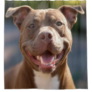 Pit Bull-Foto hinzufügen Anpassen Duschvorhang