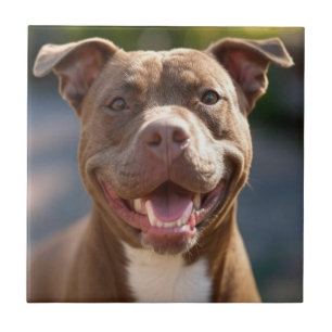 Pit Bull-Foto hinzufügen Anpassen Fliese