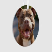 Pit Bull-Foto hinzufügen Anpassen Ornament (Vorderseite)