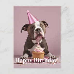 Pit Bull Geburtstagsfeier Postkarte