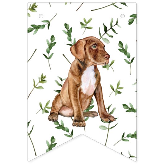 Pit Bull Greenery Baby Shower Puppy Banner (Zweite Fahne)