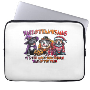 Pit Bull Halloween Erntedank Weihnachtsklassiker Laptopschutzhülle