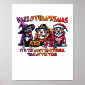 Pit Bull Halloween Erntedank Weihnachtsklassiker Poster (Vorne)