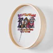 Pit Bull Halloween Erntedank Weihnachtsklassiker Uhr (Winkel)