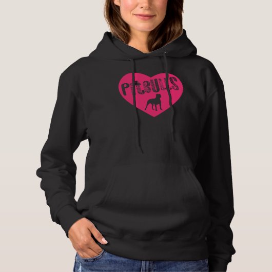 Pit Bull Heart Pitbulls Pink Transparenter Amerika Hoodie (Vorderseite)